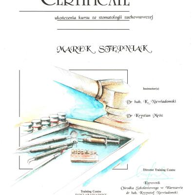 Certyfikaty - Marek Stępniak