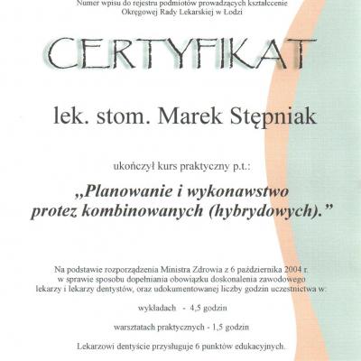 Certyfikaty - Marek Stępniak