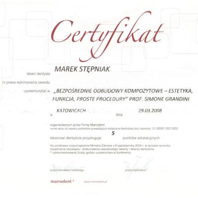 Certyfikaty - Marek Stępniak