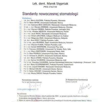 Certyfikaty - Marek Stępniak
